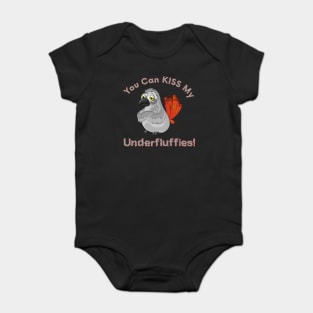 African Grey Parrot Kiss Underfluffies Baby Bodysuit